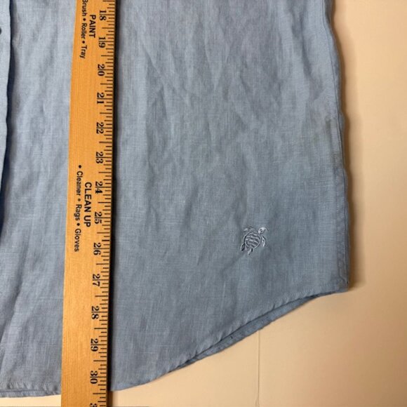 Vilebrequin 100% Linen Men’s Blue Long Sleeve Shirt Size XL Button Up - Picture 4 of 11